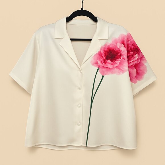 Express Tops - Express Floral Satin Button-Up Blouse | Size XL | NWT